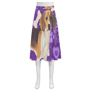 Beagle Mnemosyne Women's Crepe Skirt (Model D16) - TeeAmazing