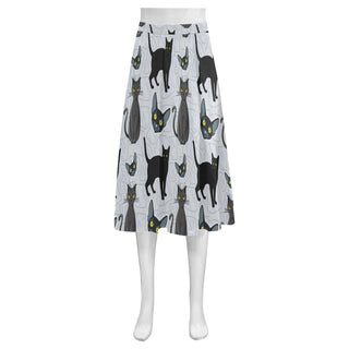 Bombay cat Mnemosyne Women's Crepe Skirt (Model D16) - TeeAmazing