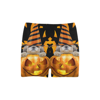 Shih Tzu Halloween Briseis Skinny Shorts (Model L04) - TeeAmazing