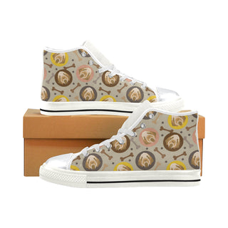 Spinone Italiano White High Top Canvas Shoes for Kid - TeeAmazing