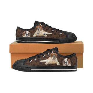 St. Bernard Lover Black Men's Classic Canvas Shoes/Large Size - TeeAmazing