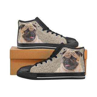 Pug Lover Black Men’s Classic High Top Canvas Shoes - TeeAmazing