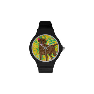 Chocolate Lab Unisex Round Plastic Watch - TeeAmazing