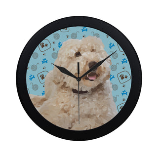 labradoodle Black Circular Plastic Wall clock - TeeAmazing