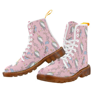 Unicorn Pattern V2 White Boots For Men - TeeAmazing