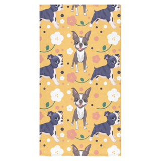 Boston Terrier Flower Bath Towel 30"x56" - TeeAmazing