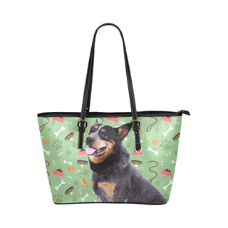 Australian Cattle Dog Leather Tote Bag/Small - TeeAmazing