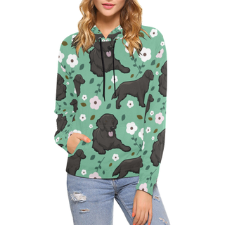 Curly Coated Retriever Flower All Over Print Hoodie for Women (USA Size) (Model H13) - TeeAmazing