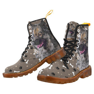 Keeshond Black Boots For Women - TeeAmazing