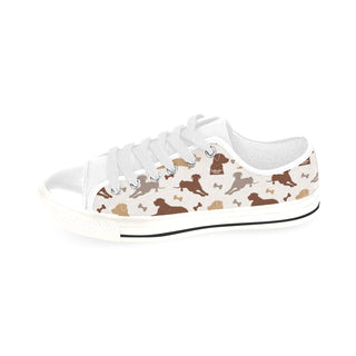 Labrador Retriever Pattern White Men's Classic Canvas Shoes/Large Size - TeeAmazing