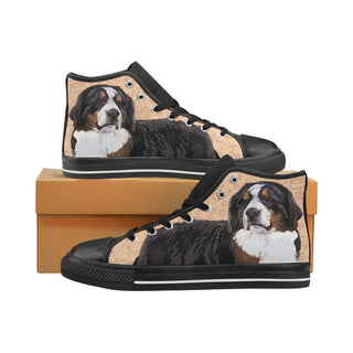 Bernese Mountain Black High Top Canvas Shoes for Kid - TeeAmazing