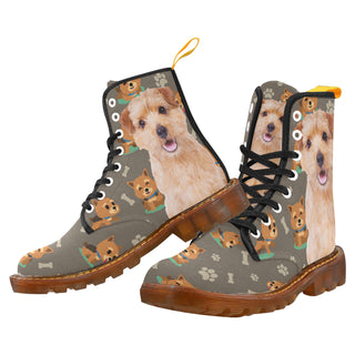 Norfolk Terrier Black Boots For Men - TeeAmazing