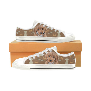Cockapoo Dog White Low Top Canvas Shoes for Kid - TeeAmazing