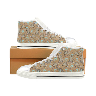 Whippet White High Top Canvas Women's Shoes/Large Size - TeeAmazing