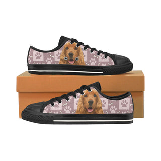 American Cocker Spaniel Black Men's Classic Canvas Shoes/Large Size - TeeAmazing