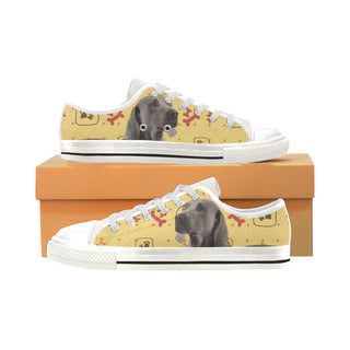 Weimaraner White Low Top Canvas Shoes for Kid - TeeAmazing