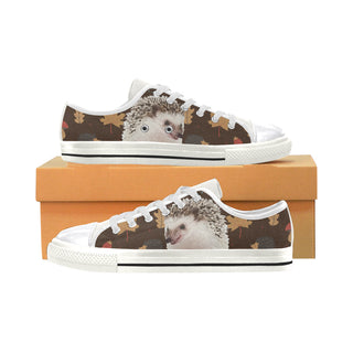 Hedgehog White Canvas Women's Shoes/Large Size - TeeAmazing