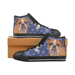 English Bulldog Lover Black High Top Canvas Women's Shoes/Large Size - TeeAmazing