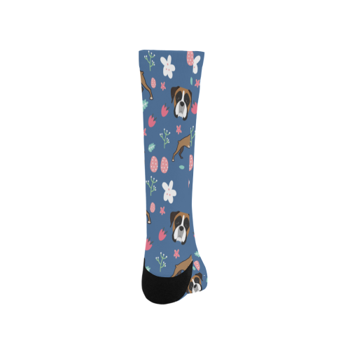 Boxer Flower Trouser Socks - TeeAmazing