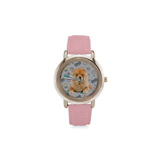 Chow Chow Dog Women's Rose Gold Leather Strap Watch - TeeAmazing