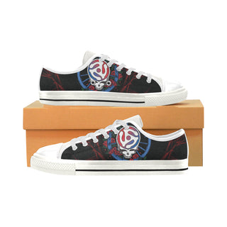 Grateful Dead White Men's Classic Canvas Shoes - TeeAmazing