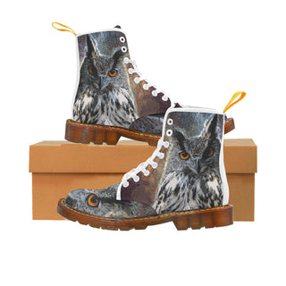 Owl White Boots For Women - TeeAmazing