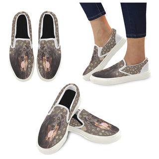 Hovawart Dog White Women's Slip-on Canvas Shoes - TeeAmazing