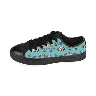 Dalmatian Pattern Black Low Top Canvas Shoes for Kid - TeeAmazing