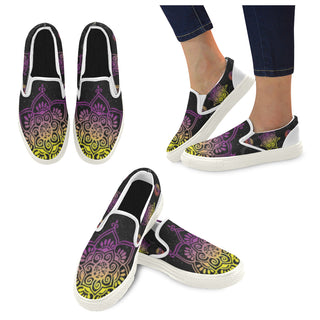 Chakra White Women's Slip-on Canvas Shoes - TeeAmazing
