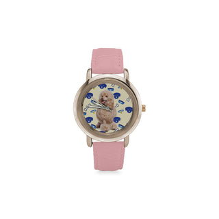 Poodle Dog Women's Rose Gold Leather Strap Watch - TeeAmazing