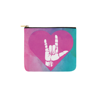 ASL Love Sign Carry-All Pouch 6''x5'' - TeeAmazing