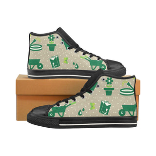 Gardening Black Men’s Classic High Top Canvas Shoes /Large Size - TeeAmazing