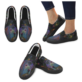 Lab Glow Design 1 Black Women's Slip-on Canvas Shoes - TeeAmazing