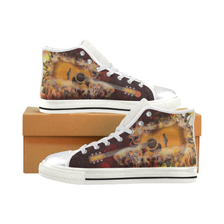 Guitar Lover White Women's Classic High Top Canvas Shoes - TeeAmazing