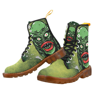 Creature on black lagoon Black Boots For Men - TeeAmazing