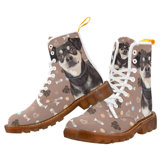 Chiweenie Dog White Boots For Women - TeeAmazing