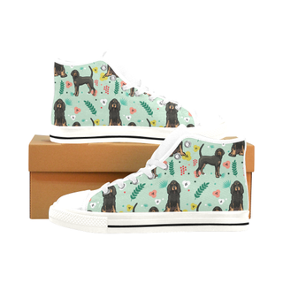 Weimaraner Flower White Men’s Classic High Top Canvas Shoes /Large Size - TeeAmazing