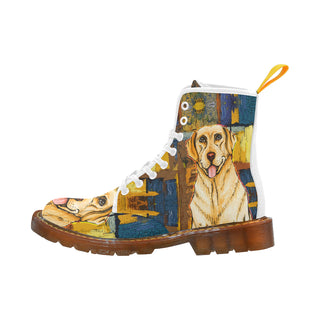 Labrador Retriever Drawing White Boots For Men - TeeAmazing