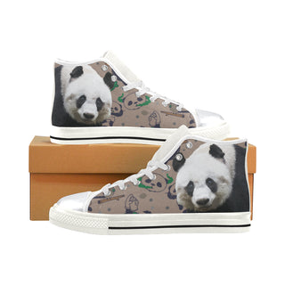 Panda White High Top Canvas Shoes for Kid - TeeAmazing