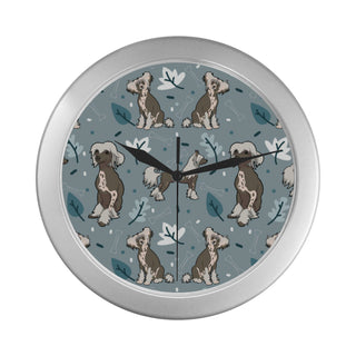 Chinese Crested Silver Color Wall Clock - TeeAmazing