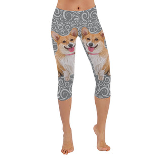 Corgi Lover Low Rise Capri Leggings (Invisible Stitch) (Model L08) - TeeAmazing