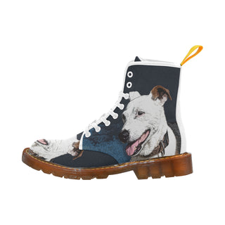 Jack Russell Terrier Painting White Boots For Men - TeeAmazing