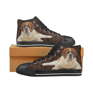 St. Bernard Lover Black High Top Canvas Shoes for Kid - TeeAmazing