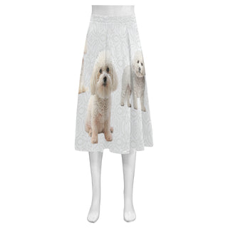Bichon Frise Lover Mnemosyne Women's Crepe Skirt (Model D16) - TeeAmazing