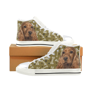 Cocker Spaniel Dog White High Top Canvas Shoes for Kid - TeeAmazing