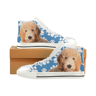 Goldendoodle White Women's Classic High Top Canvas Shoes - TeeAmazing