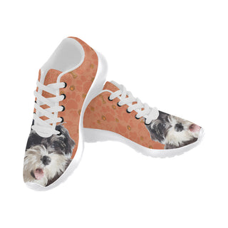 Miniature Schnauzer White Sneakers for Women - TeeAmazing