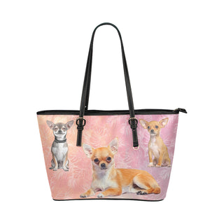 Chihuahua Lover Leather Tote Bag/Small - TeeAmazing