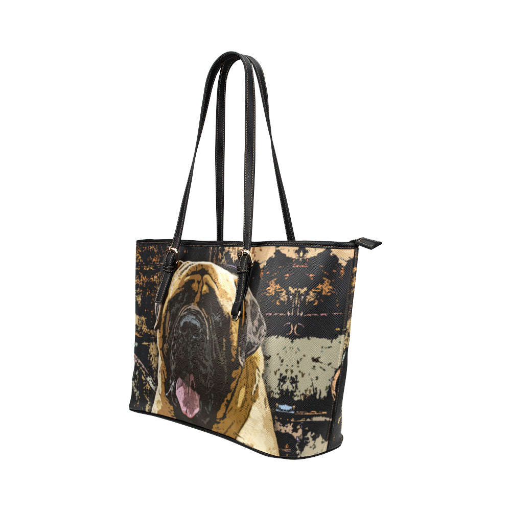 English Mastiff Leather Tote Bags - English Mastiff Bags - TeeAmazing