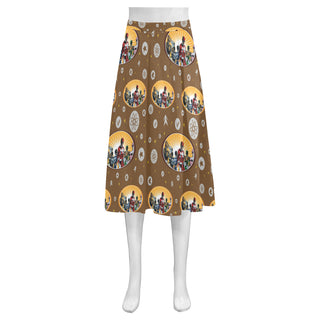Power Ranger Pattern Mnemosyne Women's Crepe Skirt (Model D16) - TeeAmazing